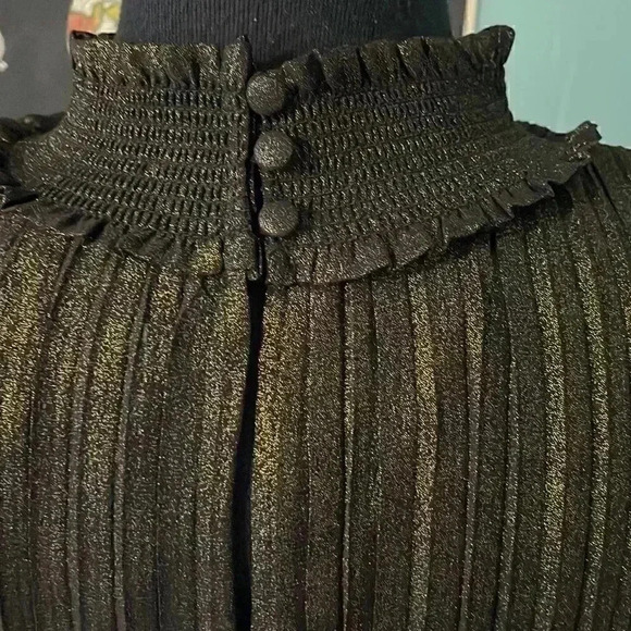 Nanette Lepore sleeveless elastic waist pleated shimmer evening dress, 12 - Picture 4 of 9